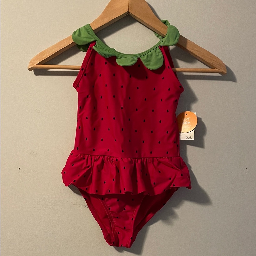 NWT Gymboree girls one piece strawberry swimsuit size:6